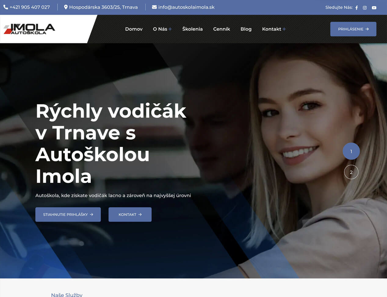 Obrázok hero banneru pre web Autoškola Imola